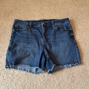Blue Distressed Denim Jean Shorts Size 12